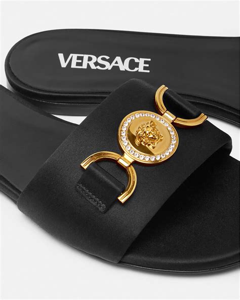 versace medusa thong sandals|Medusa '95 Thong Sandals Black,Gold .